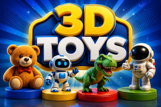 do 3d sculpt action figure, 3d toy, cartoon character, anime figure, sti file