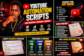 write youtube automation scripts for faceless channels
