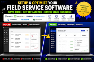 setup jobber servicem8 simpro housecall pro razorsync kickserv tradify fergus