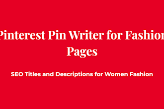 create SEO pinterest content for fashion pages