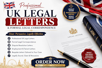 write professional UK legal and formal legal correspondence