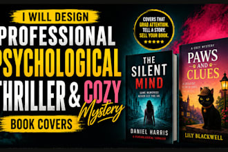 design psychological thriller and cozy mystery book cover
