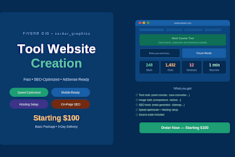 create a professional online tool site for your business