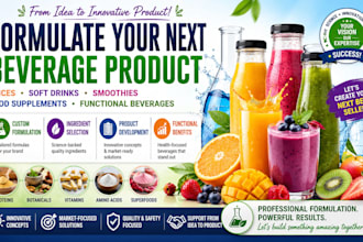 formulate juice, soft drink, smoothie, food supplement, or innovative beverage