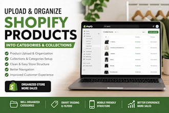 upload and organize shopify products into collections and categories