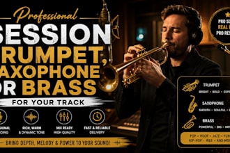 record and arrange real brass session trumpet tuba horn sax flute woodwinds