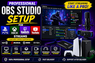 set up obs studio stream for ps5 xbox twitch and youtube streams