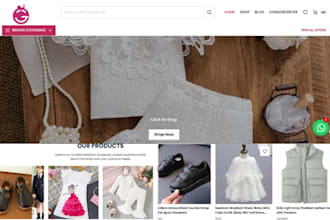 design, redesign, and customize shopify kids fashion store, baby clothing store
