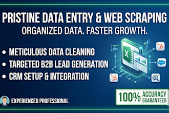 be your expert for data entry, cleaning, and lead generation