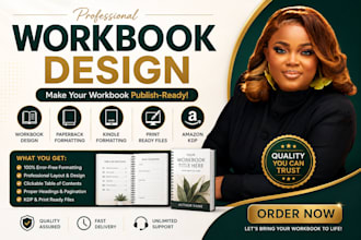 design editable workbook, professional ebook and canva pdf