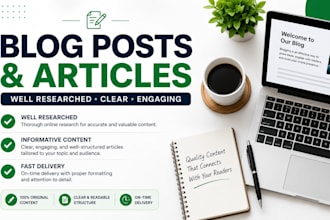 write well researched blog posts and articles