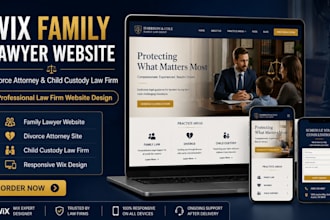 desgin wix family lawyer website divorce attorney child custody law firm website