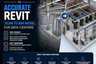 convert point cloud to accurate revit scan to bim model for data centers