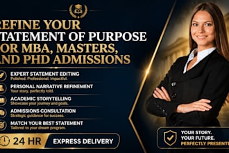 refine your statement of purpose for MBA masters and phd admissions