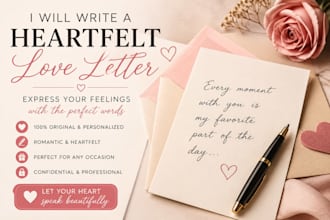 write a heartfelt, romantic, and personalized love letter