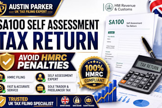 prepare UK self assessment tax return sa100 and hmrc filing