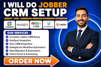 do jobber crm setup hubspot zoho gohighlevel workflow, zoho crm integration