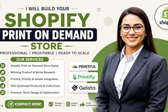 setup shopify print on demand store with printify, printful and etsy pod store