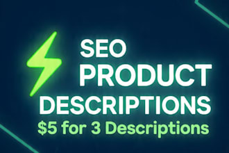 write SEO product descriptions and blog content for your store