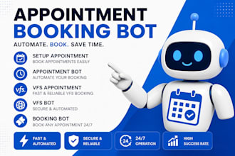 setup appointment booking bot,appointment bot,vfs appointment,vfs,booking bot