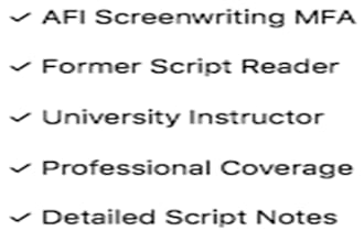 screenplay coverage, script notes, and feedback