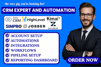 automate simpro gohighlevel crm zendesk kimai jobber workflow zoho integration