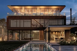 do photorealistic 3d rendering and design for modern houses