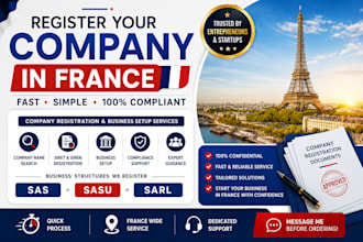 company registration business setup siret registration sasu france sarl france