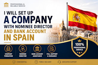 set up a company with nd and bank account in spain