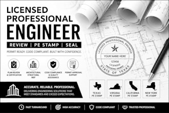 review, pe stamp as licensed engineer in texas, virginia, california, new york
