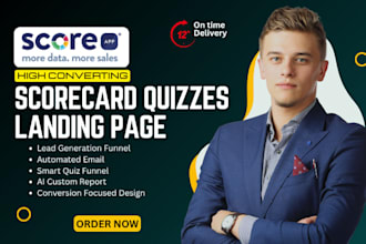 build scoreapp quiz funnel with optimized landing page for lead gen and client