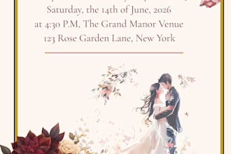design a luxury wedding invitation suite in canva