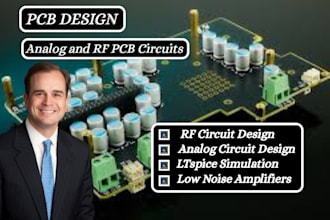 make analog and lora, rf pcb circuits using ltspice including filters, amplifier