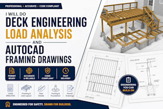 do deck engineering load analysis and autocad framing drawings