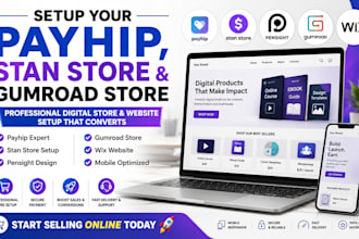 setup payhip payhip website stan store pensight gumroad  wix store