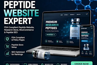 build peptide website peptide seo peptide label design woocommerce peptide