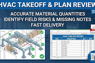 do hvac takeoff and mechanical blueprint review for construction bids
