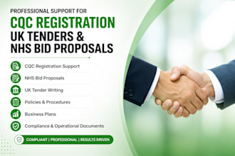 prepare nhs bids, UK tenders and cqc documents
