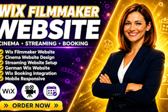 design wix filmmaker website, wix cinema website, streaming website, wix booking