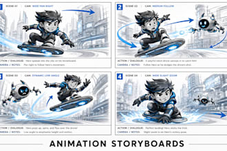 create professional animation storyboards for cartoons