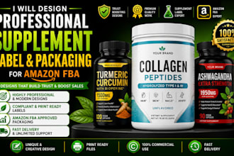 design a professional supplement label and health product packaging