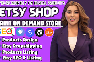 build automated etsy dropshipping shop and print on demand store