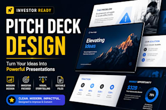 create modern startup pitch deck and investor presentation