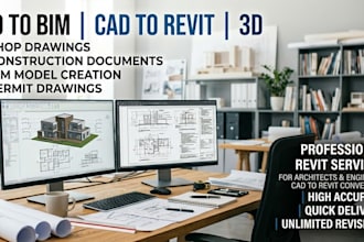 convert 2d drawings to bim revit model, cad to revit and 3d