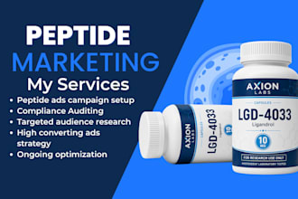 do compliant peptide marketing, fb, ig ads marketing and sales funnel expert