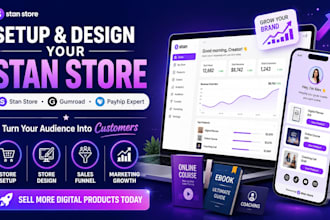 setup stan store stan store design stan store marketing gumroad payhip website