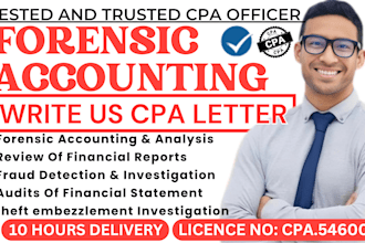 perform forensic accounting investigate fraud for theft financial embezzlement