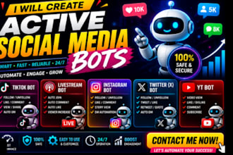 develop music streaming bot, spotify bot, youtube music bot, soundcloud bot