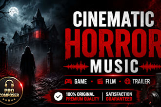 sing dark cinematic horror music, game soundtrack and suspense background music
