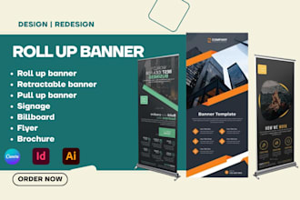 design redesign roll up banner design pull up banner  retractable banner